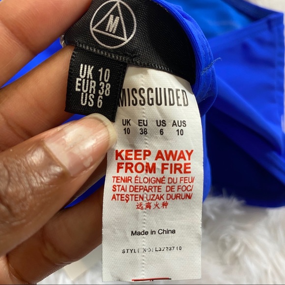 Missguided Cobalt Blue High Neck Bikini Top 6 - Picture 10 of 11
